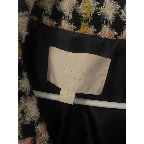 J. CREW COLLECTION Lurex‎ Tweed Oversized Coat Wool Alpaca Polyester Size 2 - Picture 7 of 11
